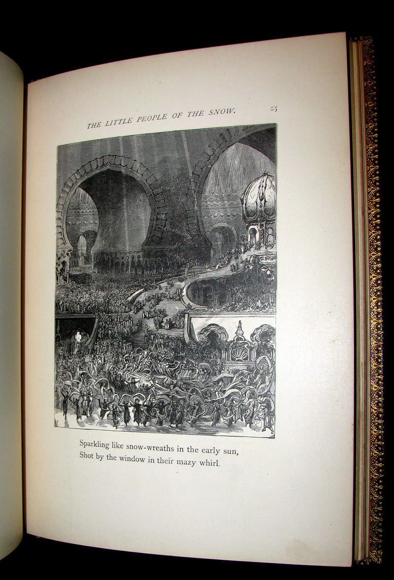 1873 Rare Romantic 1st Edition - The Little People of the Snow by William Cullen Bryant.