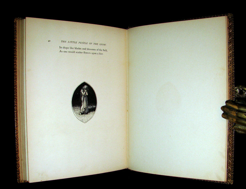 1873 Rare Romantic 1st Edition - The Little People of the Snow by William Cullen Bryant.