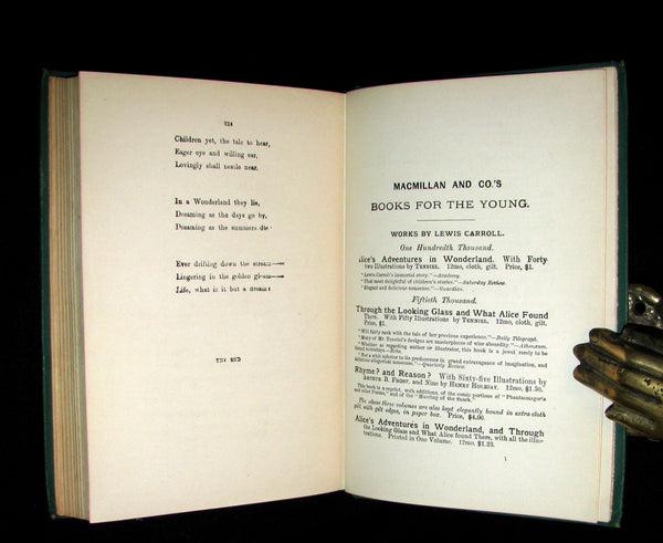 1889 Rare Book - Through the Looking-Glass, and What Alice Found There by Lewis Carroll.