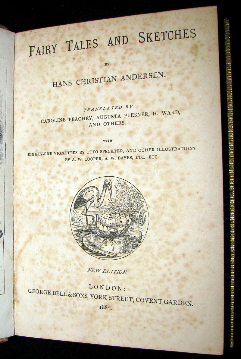 1884 Rare Victorian Edition - Hans Christian Andersen - FAIRY TALES and Sketches.