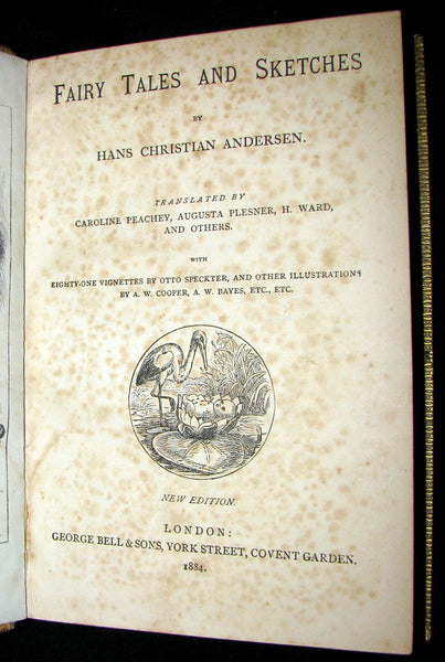 1884 Rare Victorian Edition - Hans Christian Andersen - FAIRY TALES and Sketches.
