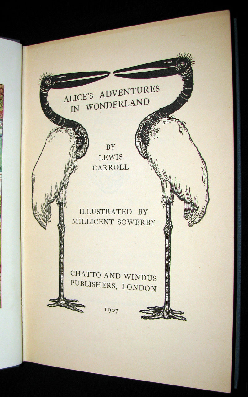 1907 Rare Book - Alice's Adventures in Wonderland Illustrated by Amy Millicent Sowerby. 1stED.