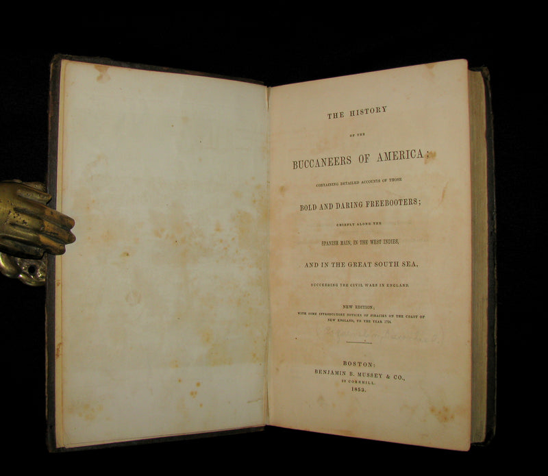 1853 Scarce Book - Pirates -The History Of The Buccaneers Of America. Illustrated & MAP.