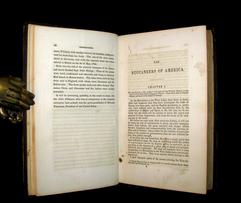 1853 Scarce Book - Pirates -The History Of The Buccaneers Of America. Illustrated & MAP.