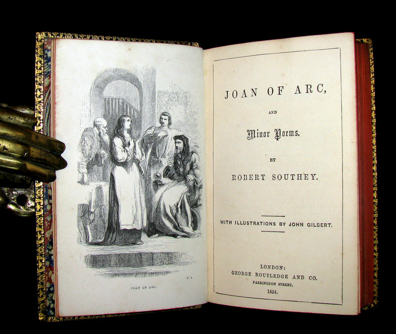 1854 Rare Victorian Book - JOAN OF ARC and Minor Poems, Ballads by Robert Southey. Illustrated.