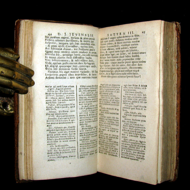1687 Rare Latin Book - The Satires of Decimus Junius Juvenalis, and of Aulus Persius Flaccus.