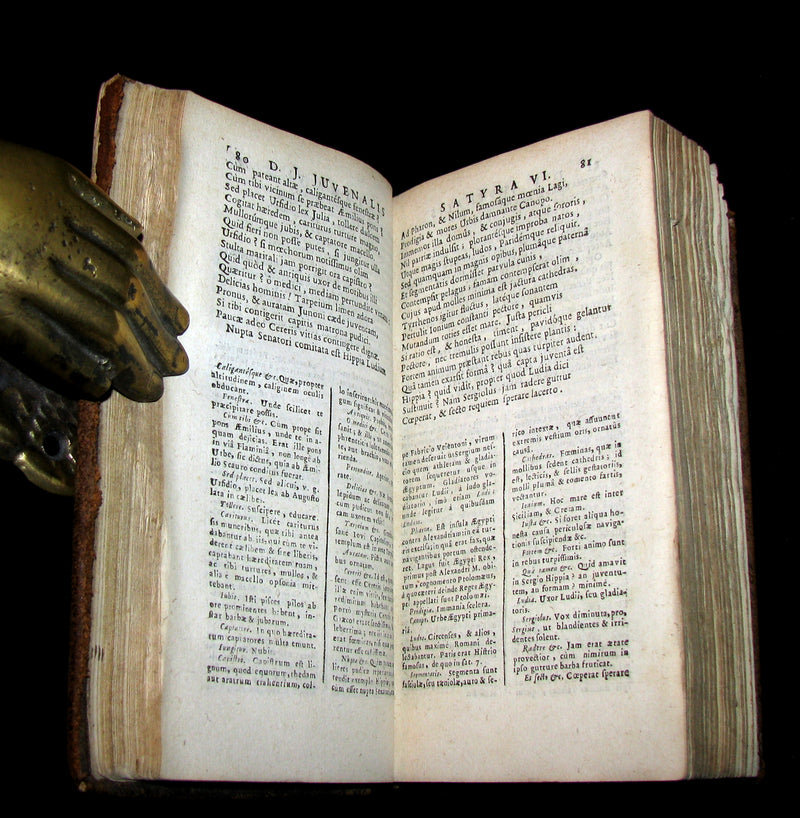 1687 Rare Latin Book - The Satires of Decimus Junius Juvenalis, and of Aulus Persius Flaccus.