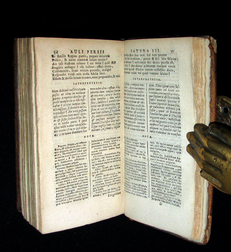 1687 Rare Latin Book - The Satires of Decimus Junius Juvenalis, and of Aulus Persius Flaccus.