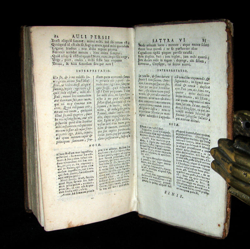 1687 Rare Latin Book - The Satires of Decimus Junius Juvenalis, and of Aulus Persius Flaccus.