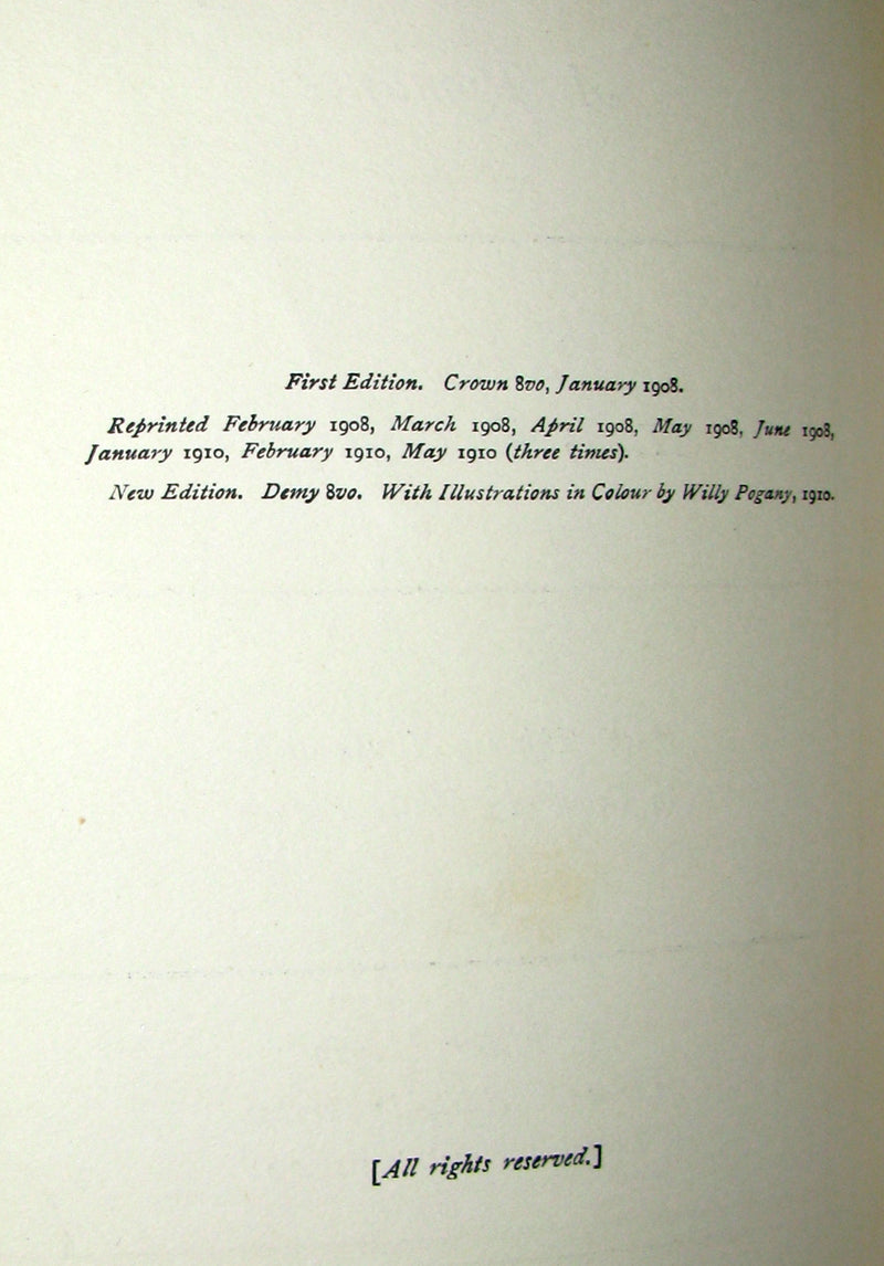 1910 Rare 1st Edition - The BLUE LAGOON by H. De Vere Stacpoole illustrated by Willy Pogany.