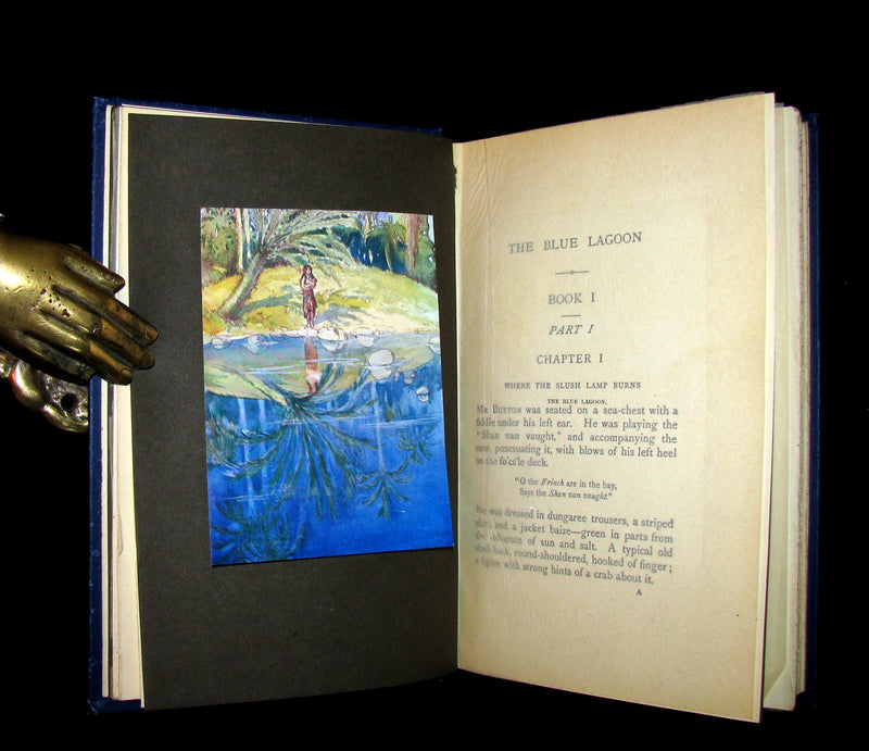 1910 Rare 1st Edition - The BLUE LAGOON by H. De Vere Stacpoole illustrated by Willy Pogany.