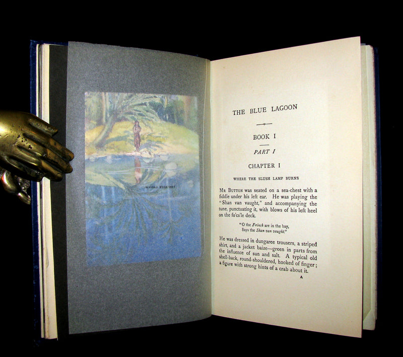 1910 Rare 1st Edition - The BLUE LAGOON by H. De Vere Stacpoole illustrated by Willy Pogany.