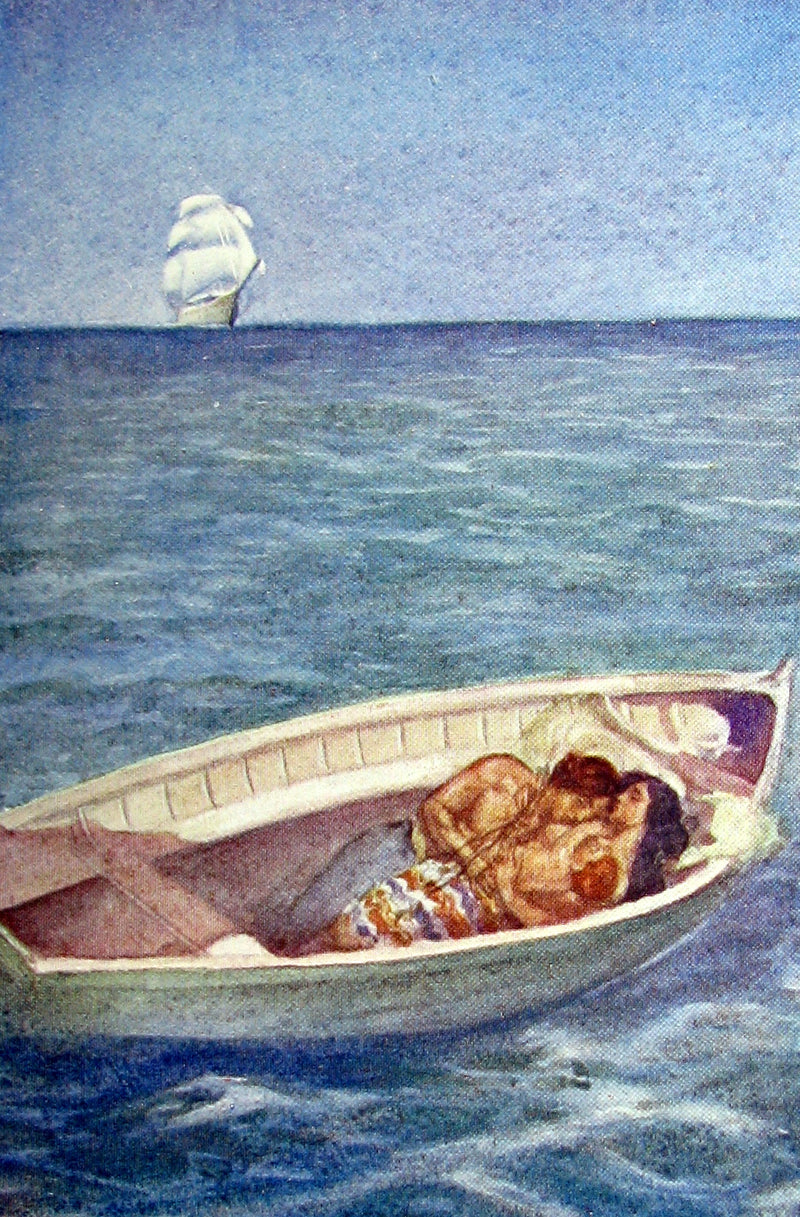 1910 Rare 1st Edition - The BLUE LAGOON by H. De Vere Stacpoole illustrated by Willy Pogany.