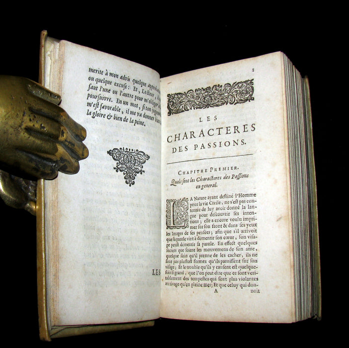 1658 Rare French Vellum Book - The Characteristics Of The Passions. Les Charactères Des Passions. Par le Sr. de la Chambre.