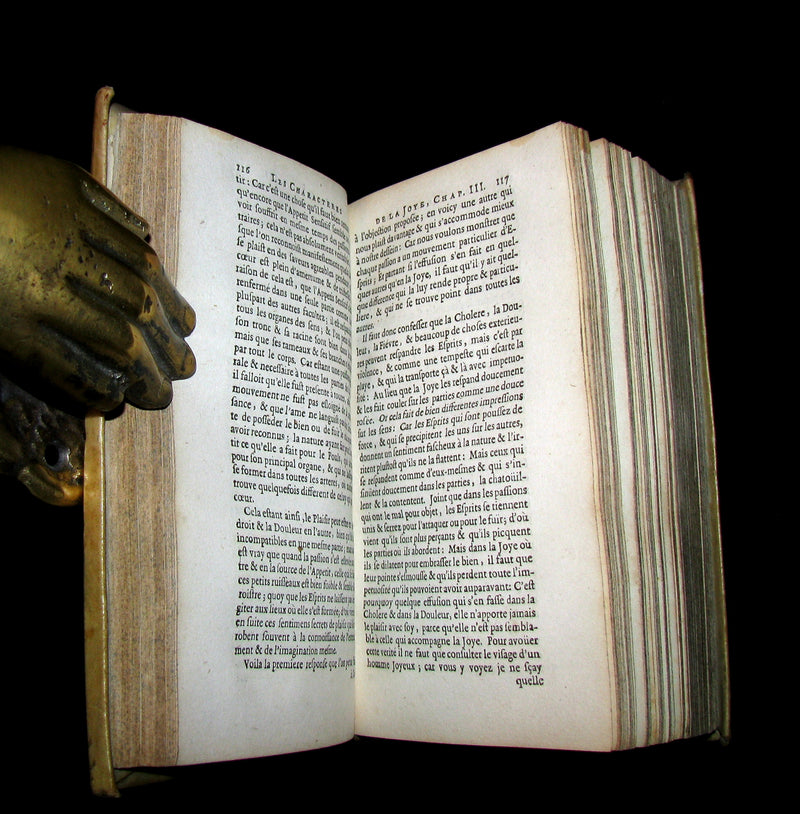 1658 Rare French Vellum Book - The Characteristics Of The Passions. Les Charactères Des Passions. Par le Sr. de la Chambre.