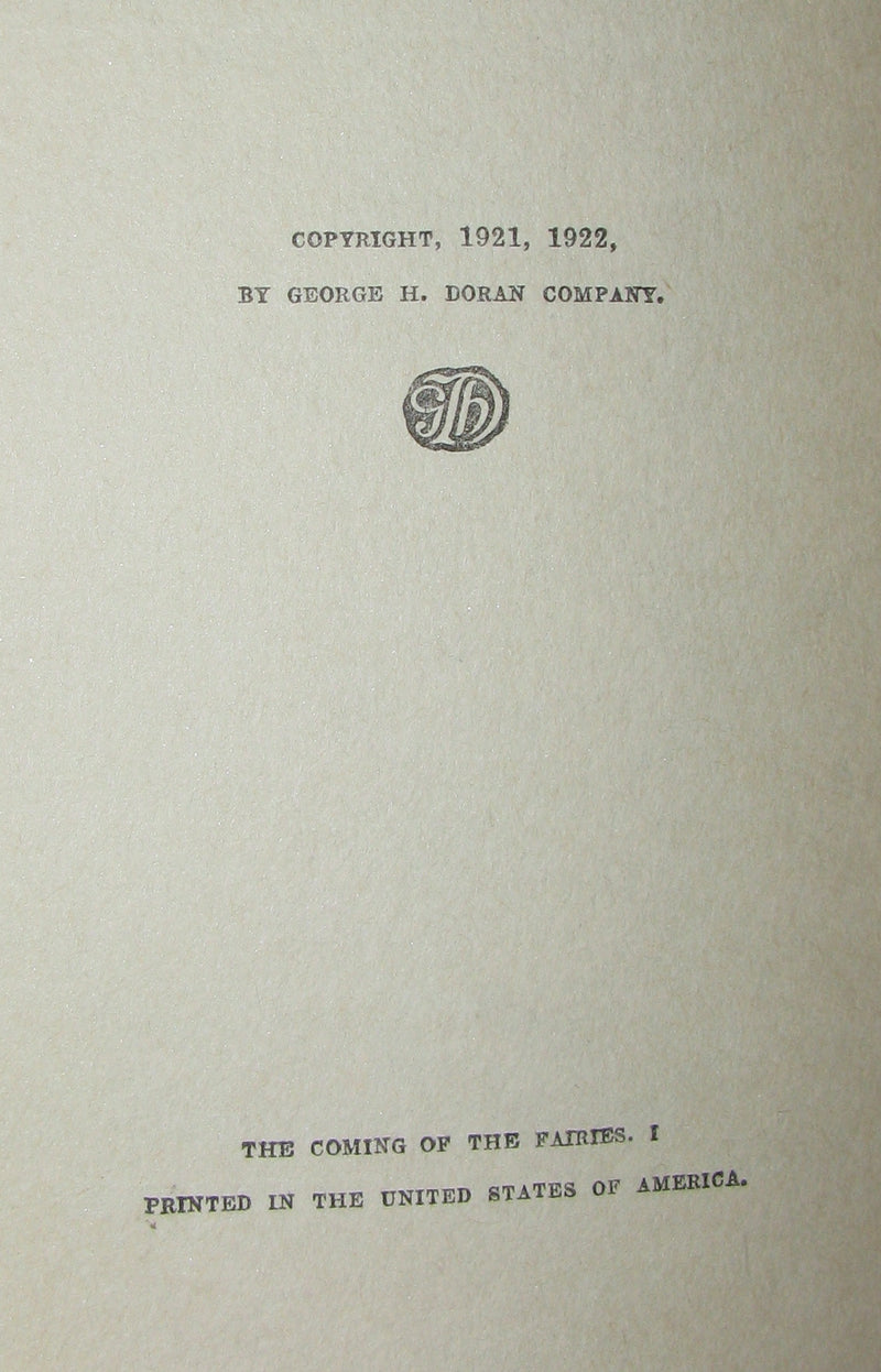 1922 Rare First Edition -  Cottingley FAIRIES - Arthur Conan DOYLE. The Coming of the Fairies.