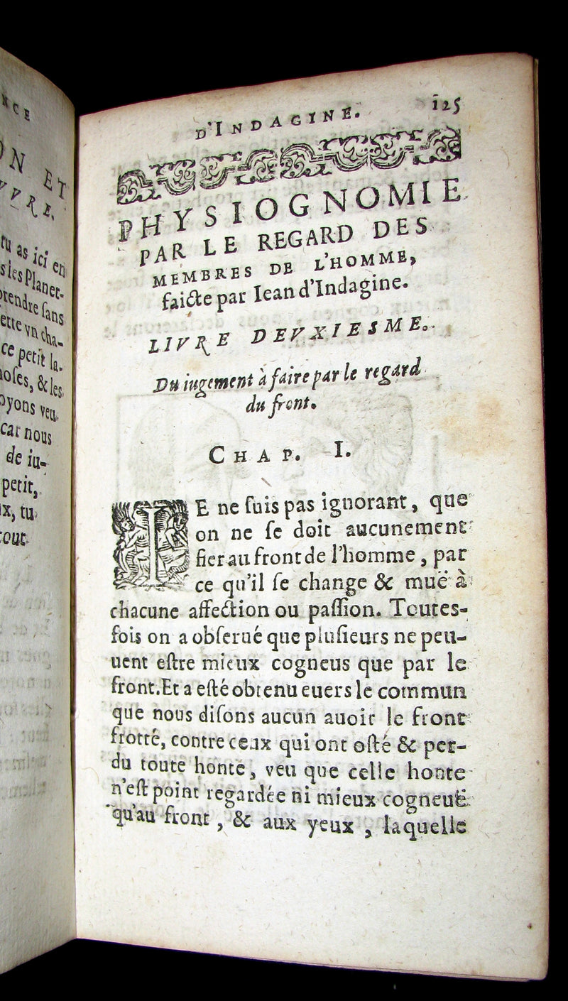1638 Scarce French Vellum Book - Indagine's CHIROMANCY, PHYSIOGNOMY & ASTROLOGY. La Chiromance et Phisiognomie par le regard des membres de l'homme.