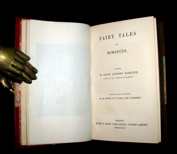 1849 Beautiful Worsfold Binding - FAIRY TALES and Romances by Count Anthony Hamilton.