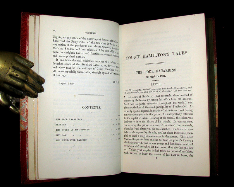1849 Beautiful Worsfold Binding - FAIRY TALES and Romances by Count Anthony Hamilton.