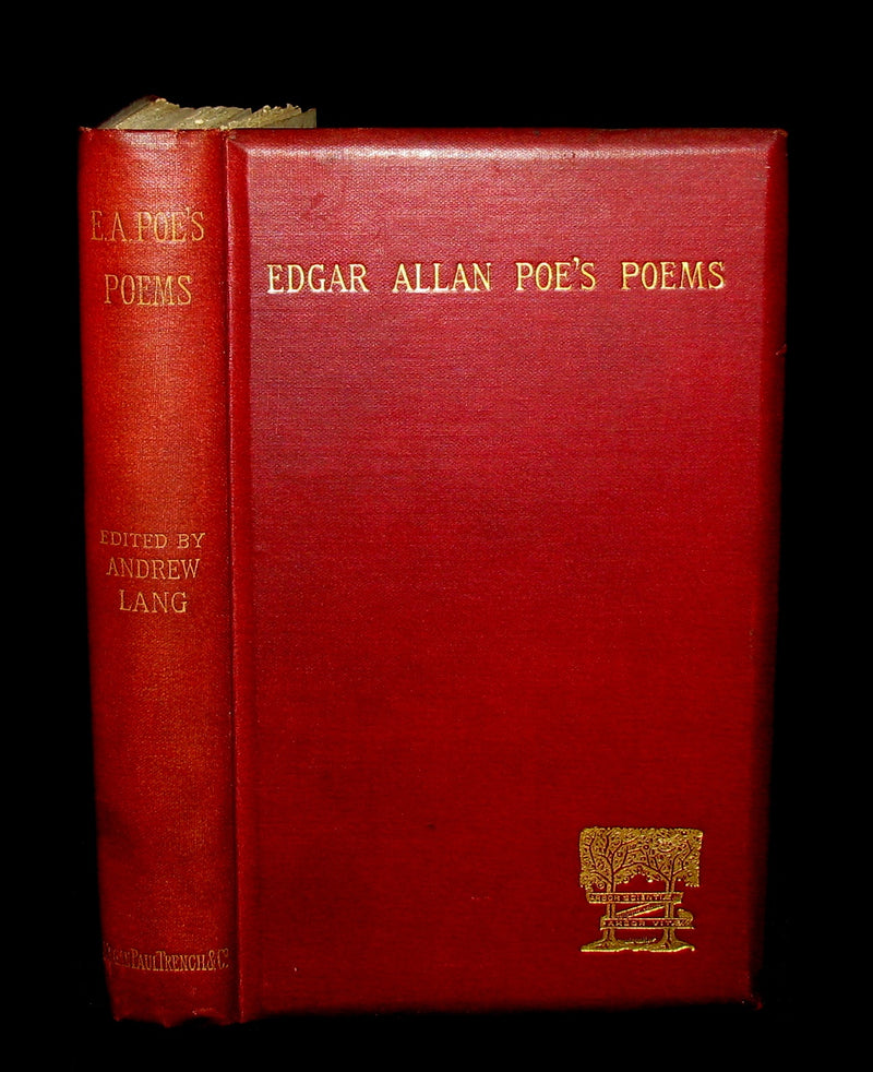 1885 Rare Book - The POEMS Of EDGAR ALLAN POE & An Essay on His Poetry by ANDREW LANG.