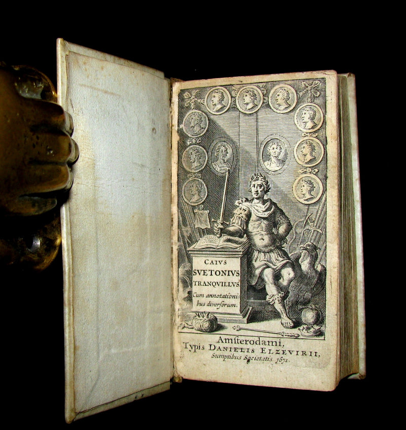 1671 Rare Latin Book - Lives of the Twelve Caesars & other notes by Suetonius - Cum Notationibus Diversorum.