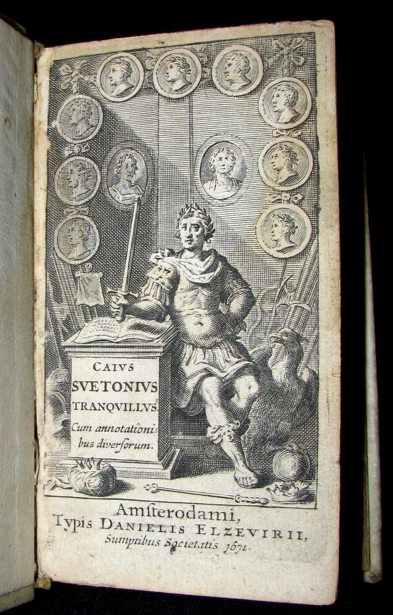 1671 Rare Latin Book - Lives of the Twelve Caesars & other notes by Suetonius - Cum Notationibus Diversorum.