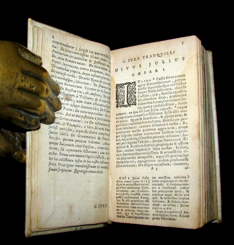 1671 Rare Latin Book - Lives of the Twelve Caesars & other notes by Suetonius - Cum Notationibus Diversorum.