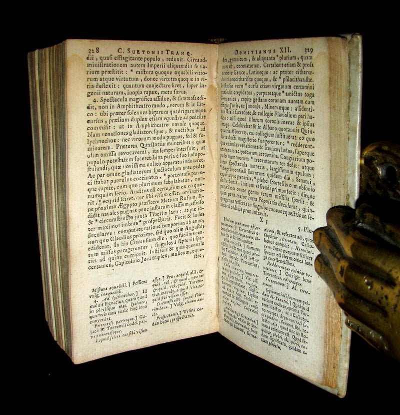 1671 Rare Latin Book - Lives of the Twelve Caesars & other notes by Suetonius - Cum Notationibus Diversorum.