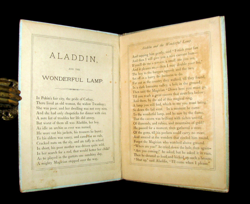 1895 Scarce Victorian Book - ALADDIN and the Wonderful Lamp Theater Pantomime toy Book by McLoughlin.