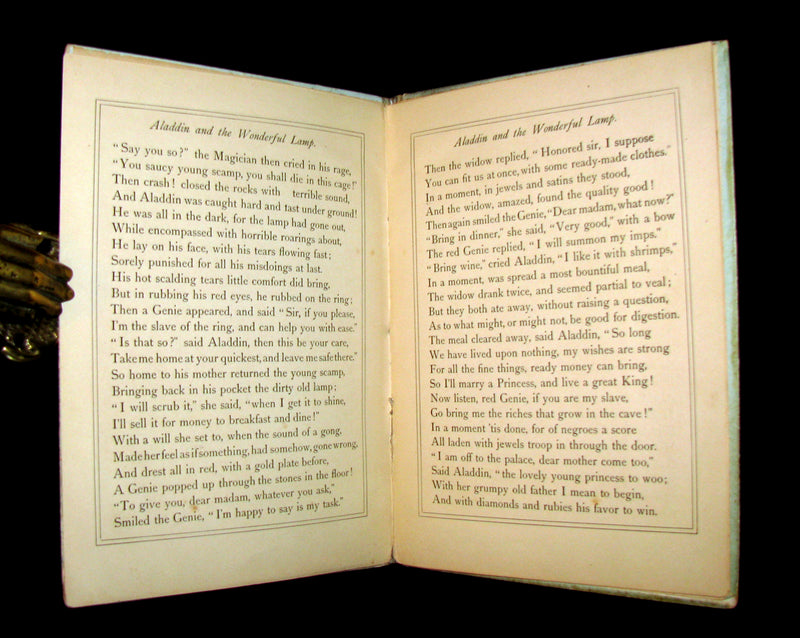 1895 Scarce Victorian Book - ALADDIN and the Wonderful Lamp Theater Pantomime toy Book by McLoughlin.