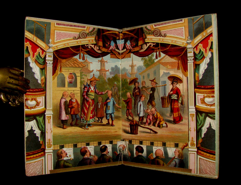 1895 Scarce Victorian Book - ALADDIN and the Wonderful Lamp Theater Pantomime toy Book by McLoughlin.