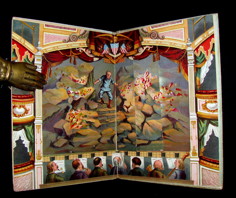 1895 Scarce Victorian Book - ALADDIN and the Wonderful Lamp Theater Pantomime toy Book by McLoughlin.