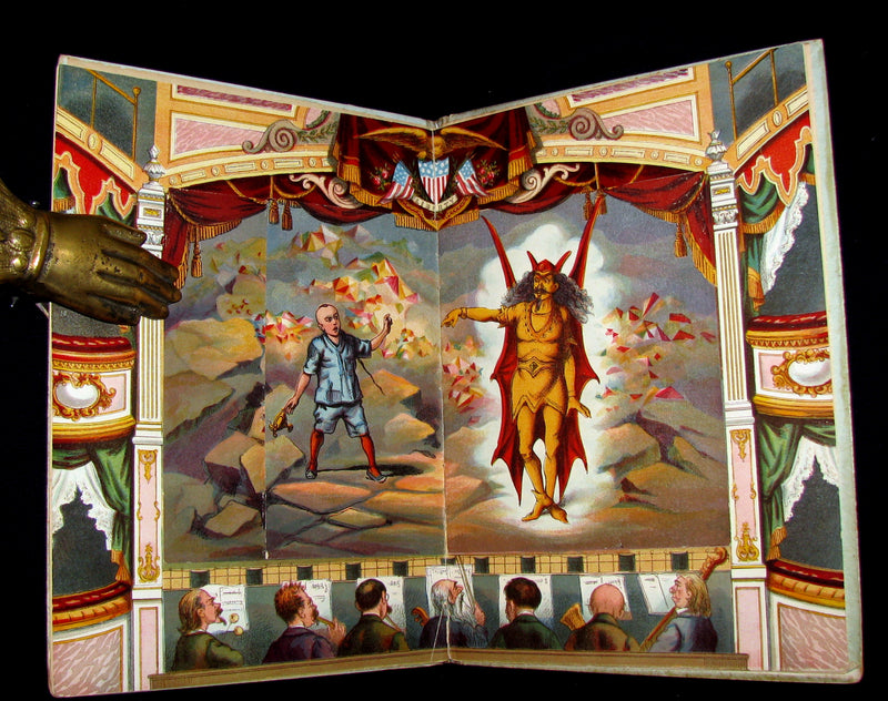 1895 Scarce Victorian Book - ALADDIN and the Wonderful Lamp Theater Pantomime toy Book by McLoughlin.