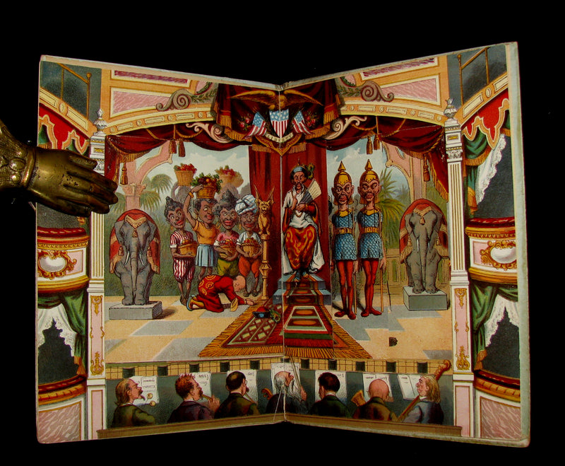 1895 Scarce Victorian Book - ALADDIN and the Wonderful Lamp Theater Pantomime toy Book by McLoughlin.