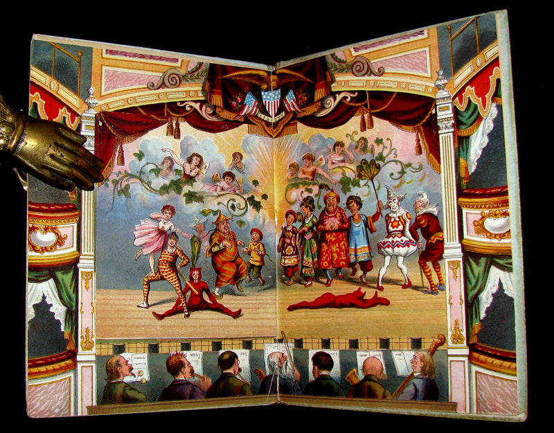 1895 Scarce Victorian Book - ALADDIN and the Wonderful Lamp Theater Pantomime toy Book by McLoughlin.