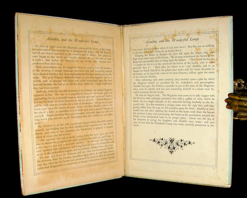 1895 Scarce Victorian Book - ALADDIN and the Wonderful Lamp Theater Pantomime toy Book by McLoughlin.