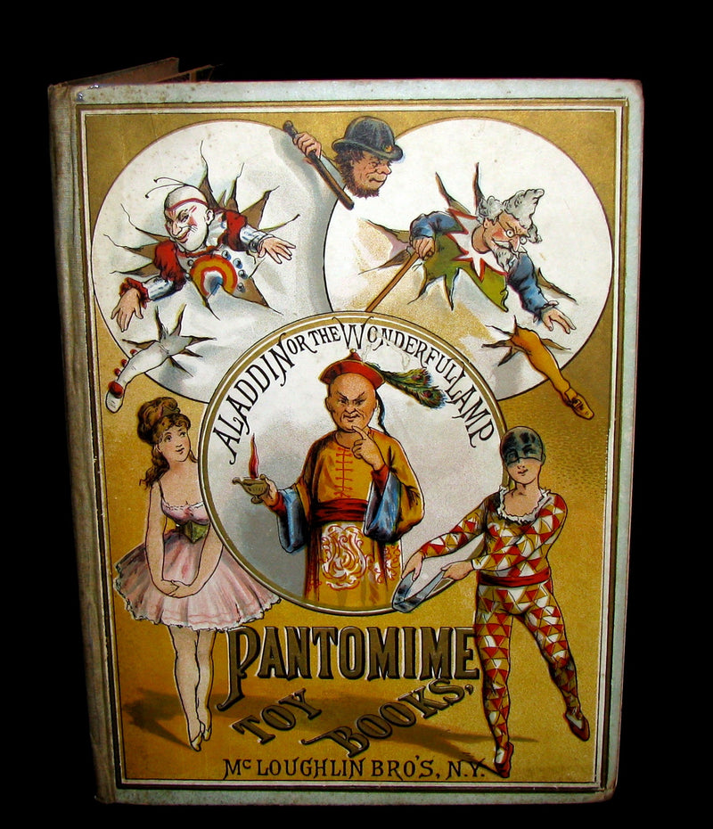 1895 Scarce Victorian Book - ALADDIN and the Wonderful Lamp Theater Pantomime toy Book by McLoughlin.