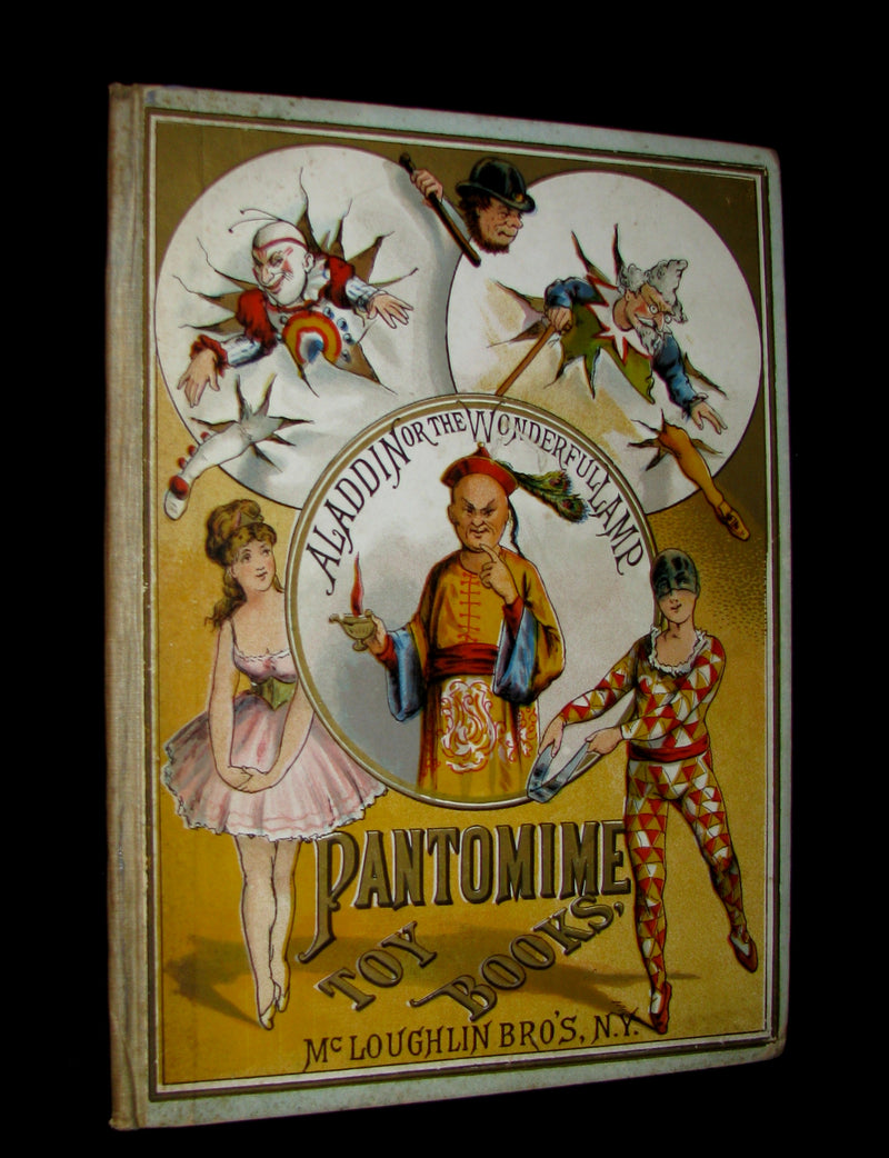 1895 Scarce Victorian Book - ALADDIN and the Wonderful Lamp Theater Pantomime toy Book by McLoughlin.