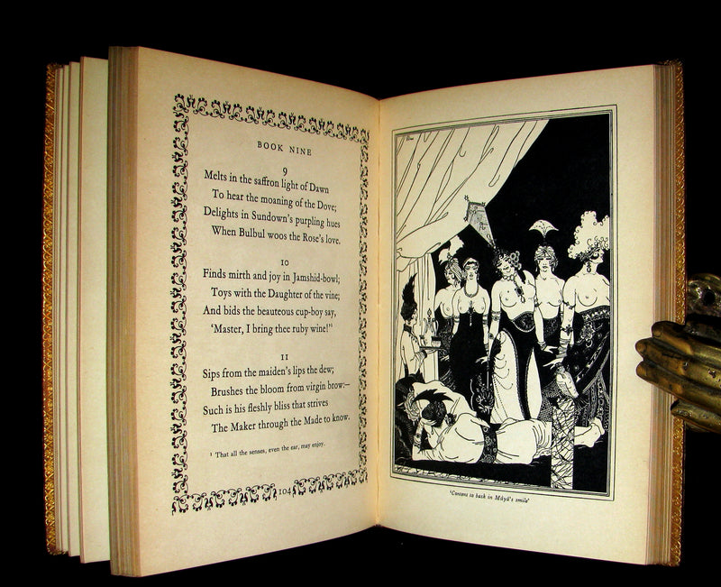 1925 Rare 1stED - Richard Burton's The Kasidah Of Haji Abdu El-Yezdi illustrated by John Kettelwell & bound by Sangorski & Sutcliffe.