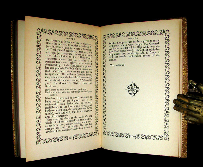 1925 Rare 1stED - Richard Burton's The Kasidah Of Haji Abdu El-Yezdi illustrated by John Kettelwell & bound by Sangorski & Sutcliffe.