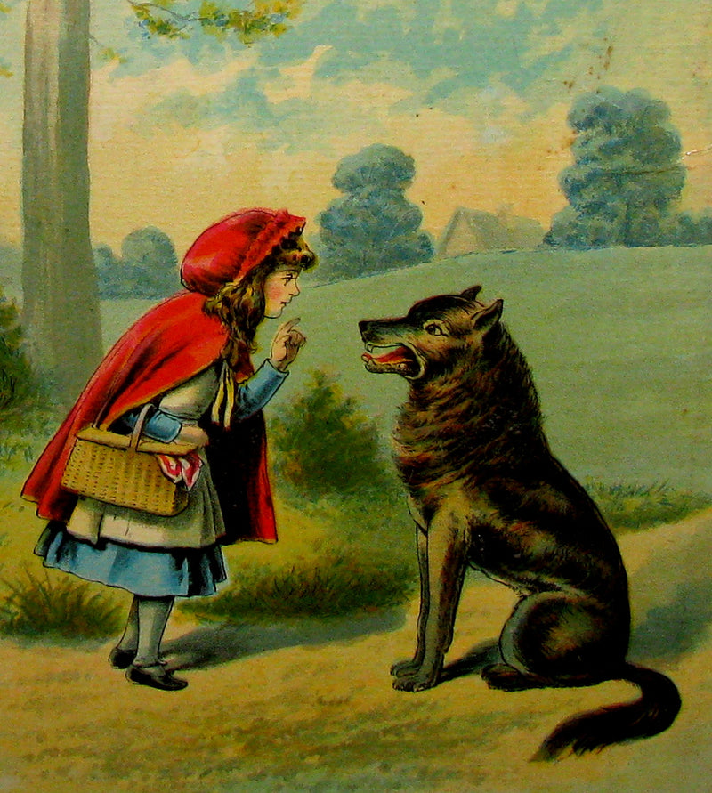1891 Scarce Victorian Book - RED RIDING HOOD Theater Pantomime toy Book by McLoughlin.