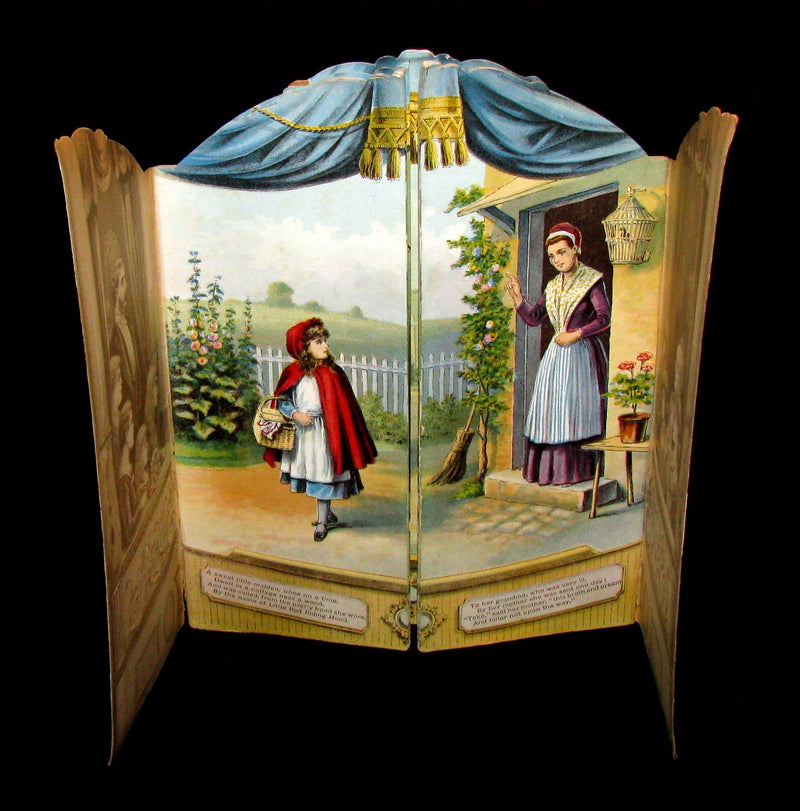 1891 Scarce Victorian Book - RED RIDING HOOD Theater Pantomime toy Book by McLoughlin.