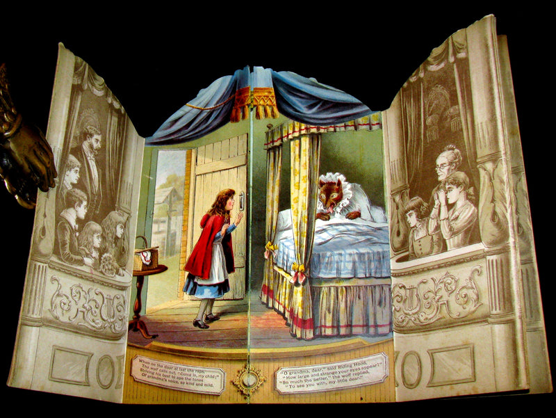 1891 Scarce Victorian Book - RED RIDING HOOD Theater Pantomime toy Book by McLoughlin.