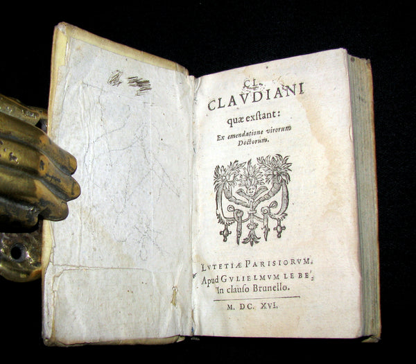 1616 Rare Latin Vellum Book - C.L. Claudiani quae extant - Claudian's Latin poetry of late antiquity.