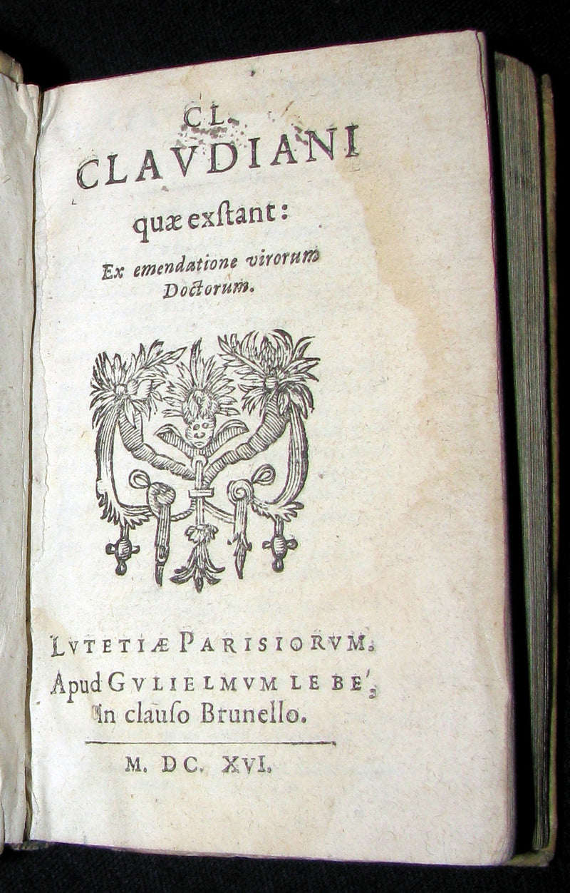 1616 Rare Latin Vellum Book - C.L. Claudiani quae extant - Claudian's Latin poetry of late antiquity.