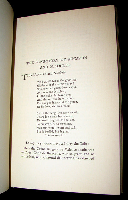 1897 Rare Book bound by Sangorski & Sutcliffe - MEDIEVAL HISTORY of Aucassin and Nicolette. Knighthood and Chivalry.