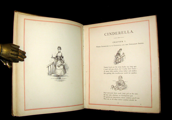 1882 Scarce Victorian Book ~ Cinderella by Seccombe bound with an original Typescript of What Happened After by Jane Stuart Wortley.