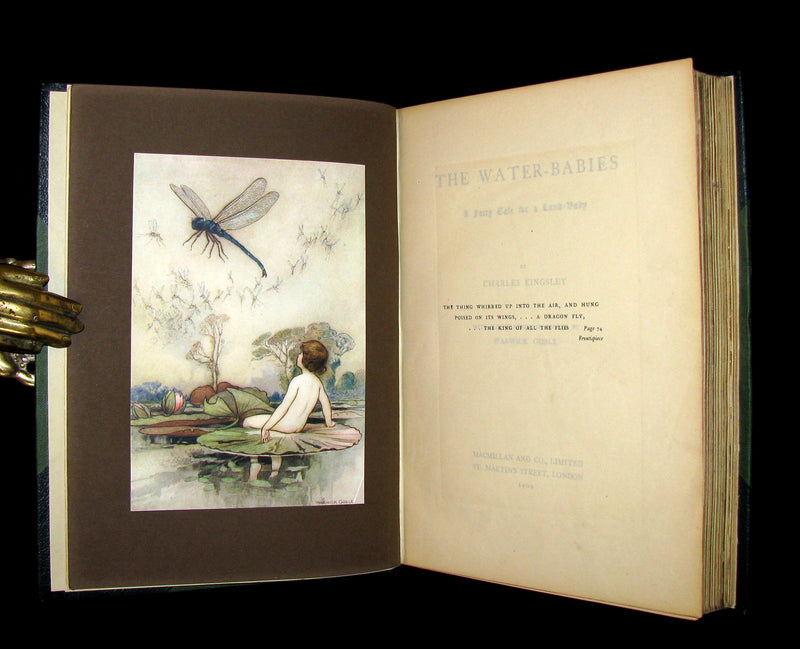 1909 Rare Book - Water-Babies Fairy Tale for a Land-Baby Illustrated by Warwick Goble. 1stED.