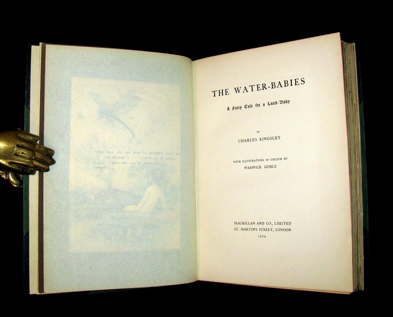 1909 Rare Book - Water-Babies Fairy Tale for a Land-Baby Illustrated by Warwick Goble. 1stED.