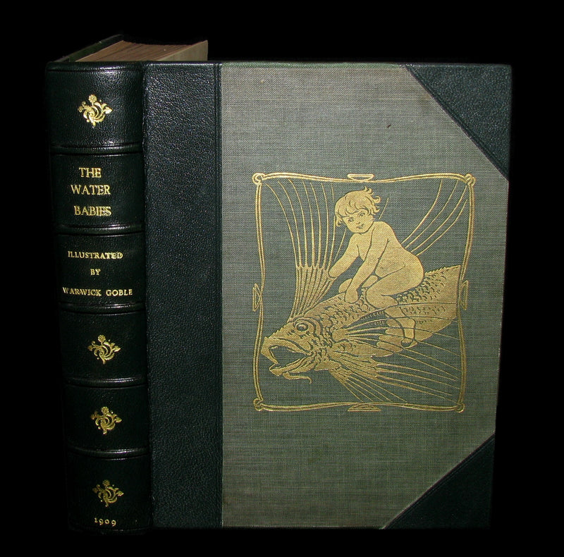 1909 Rare Book - Water-Babies Fairy Tale for a Land-Baby Illustrated by Warwick Goble. 1stED.